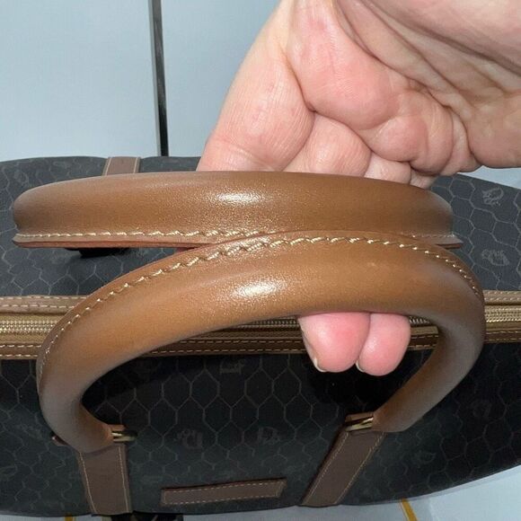 Christian Dior Black Brown Monogram Trotter Honeycomb Boston Duffle Bag With Loc - Picture 6 of 14